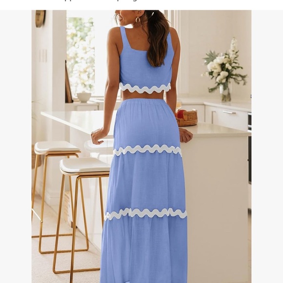 2 piece outfit, Sleeveless crop tank with high waisted maxi skirt. New with tags - Picture 2 of 8